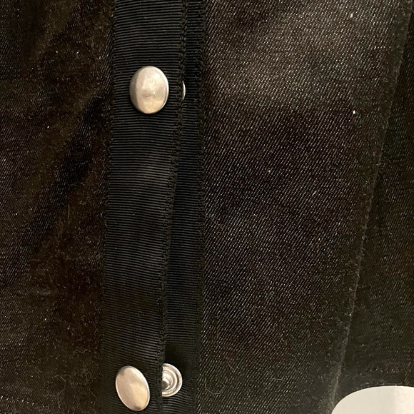 LANVIN Black Cotton Denim Bow-Back Snap Dress US 4 - Picture 8 of 10